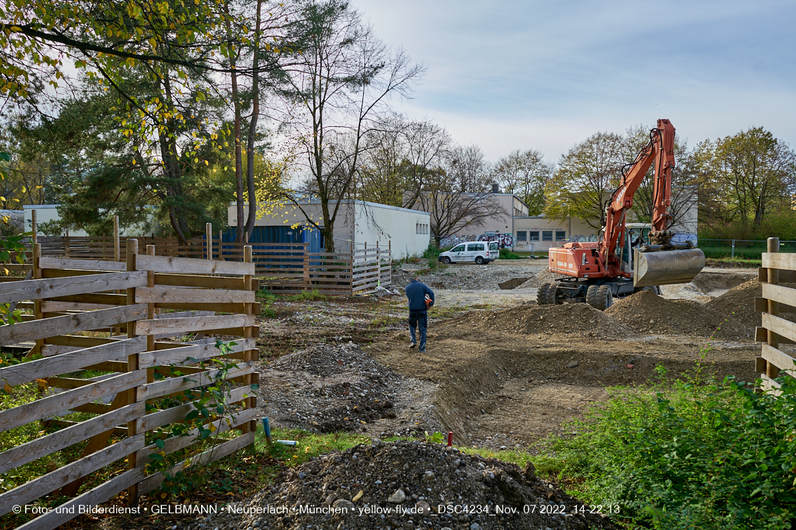 07.11.2022 - Baustelle an der Quiddestraße Haus für Kinder in Neuperlach